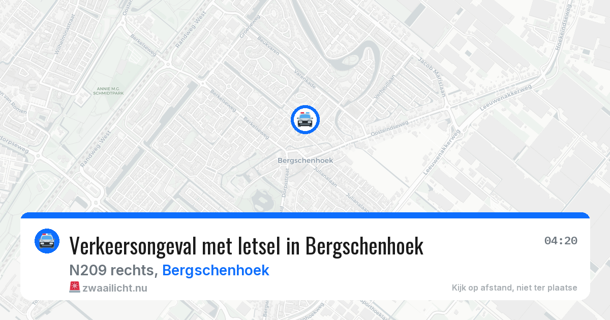 Verkeersongeval met letsel in Bergschenhoek — 26 mrt 2026