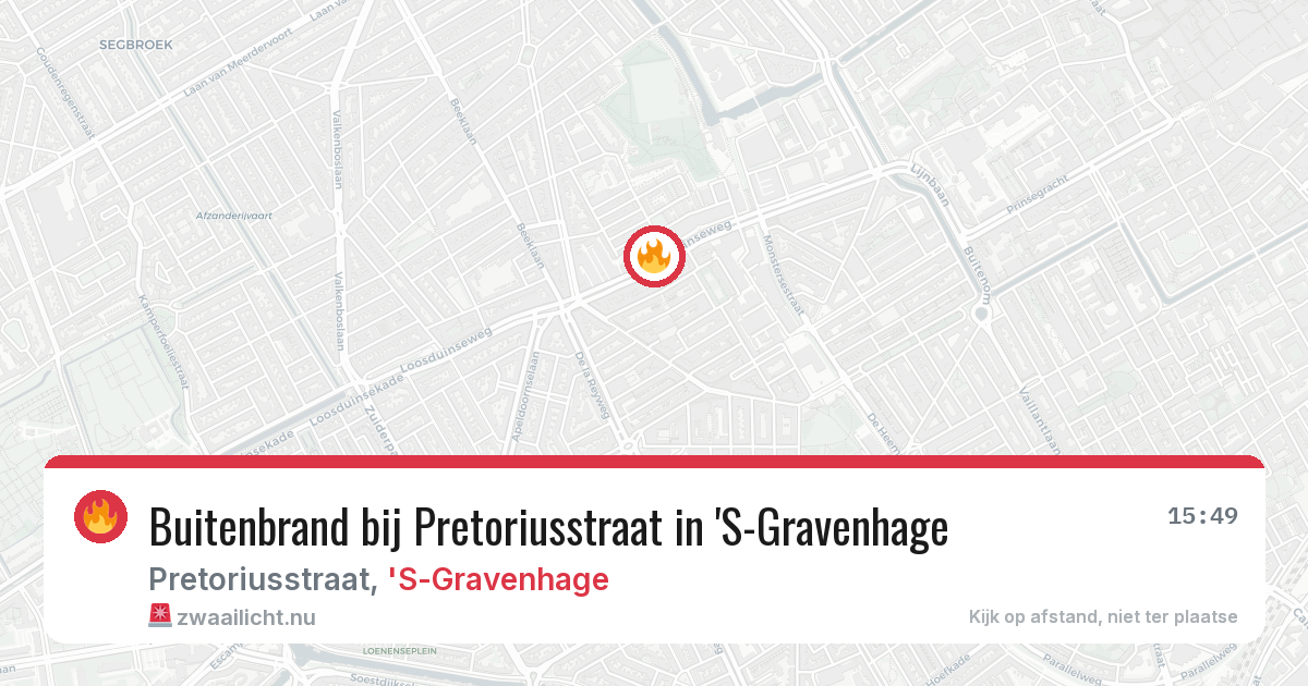 Buitenbrand bij Pretoriusstraat in 'S-Gravenhage — 17 jul 2026