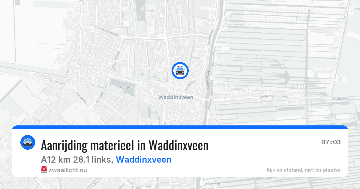 Aanrijding materieel in Waddinxveen — 12 mei 2026