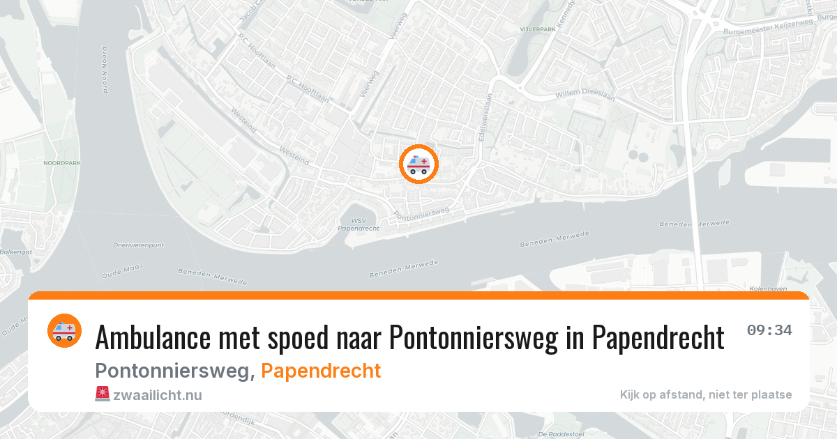 Ambulance met spoed naar Pontonniersweg in Papendrecht — 24 jul 2026