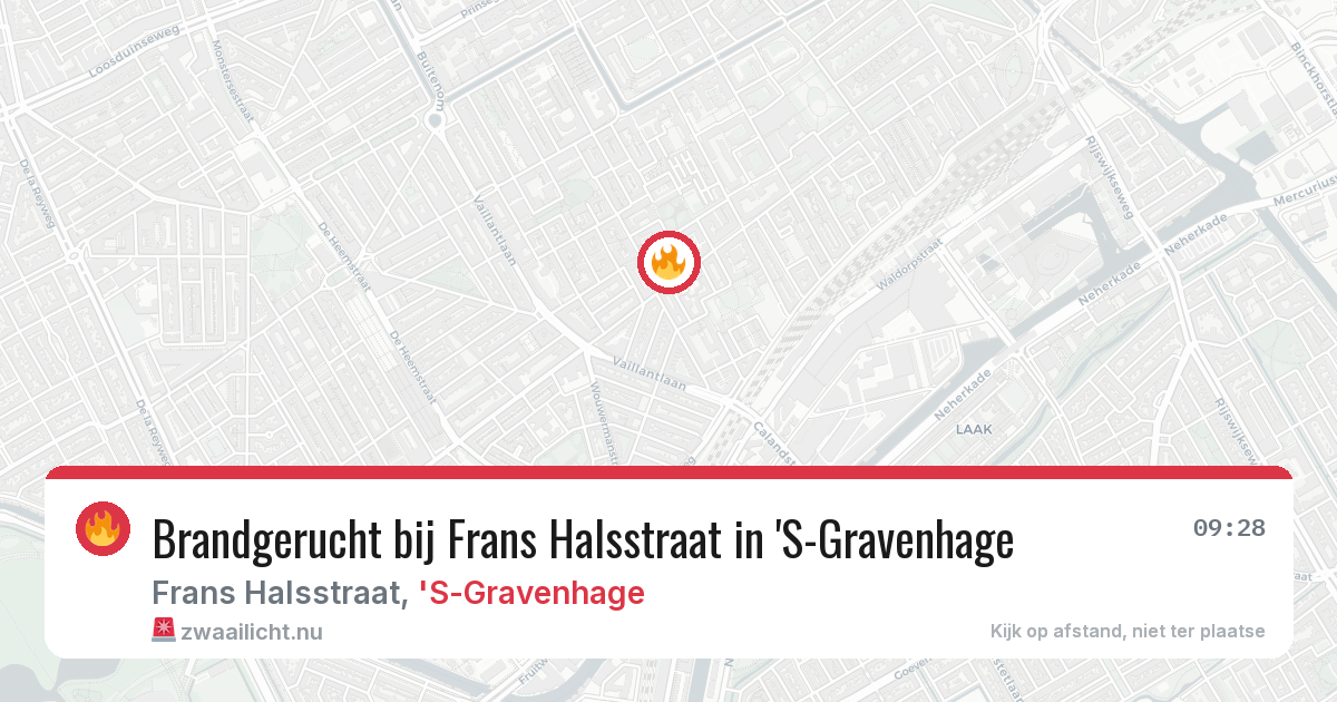 Brandgerucht bij Frans Halsstraat in 'S-Gravenhage — 27 apr 2026