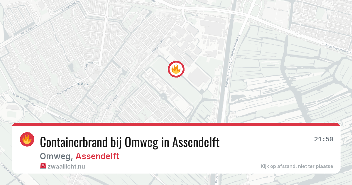 Containerbrand bij Omweg in Assendelft — 25 mei 2026