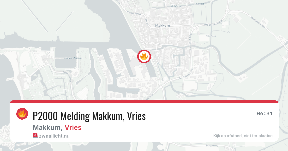 P2000 Melding Makkum, Vries — 18 mei 2026
