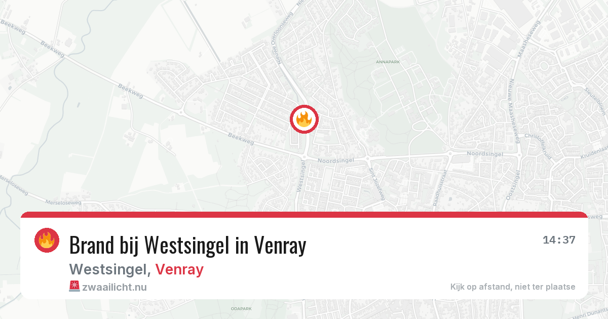 Brand bij Westsingel in Venray — 12 jul 2026
