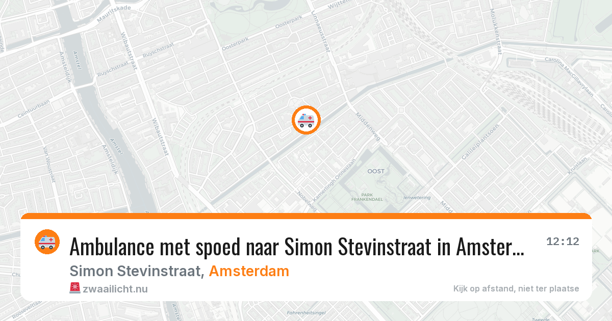 Ambulance met spoed naar Simon Stevinstraat in Amsterdam — 24 mrt 2026