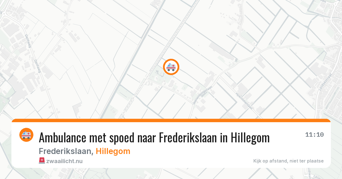 Ambulance met spoed naar Frederikslaan in Hillegom — 15 mrt 2026