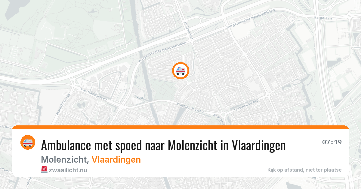Ambulance met spoed naar Molenzicht in Vlaardingen — 19 jul 2026