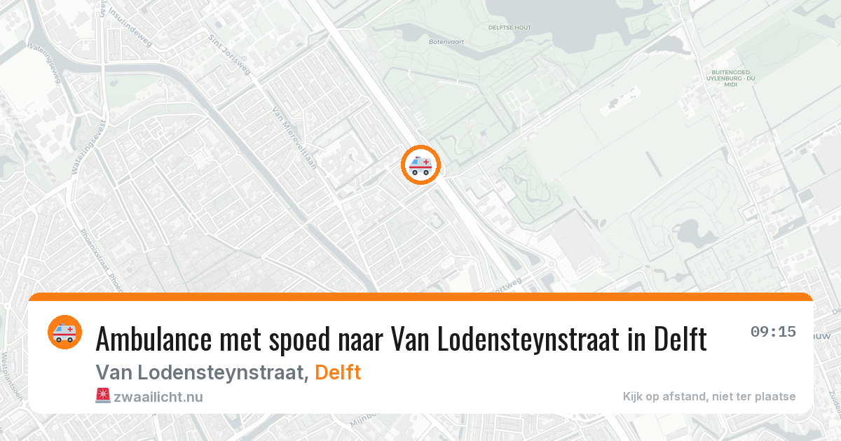 Ambulance met spoed naar Van Lodensteynstraat in Delft — 5 jun 2026