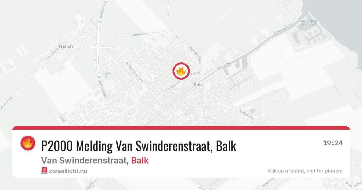 P2000 Melding Van Swinderenstraat, Balk — 21 jul 2026