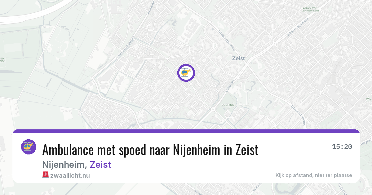 Ambulance met spoed naar Nijenheim in Zeist — 14 jul 2026