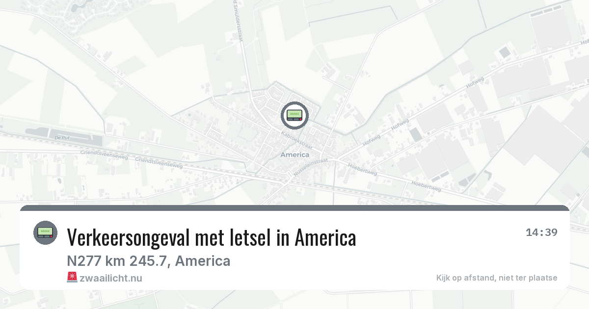 Verkeersongeval met letsel in America — 28 apr 2026