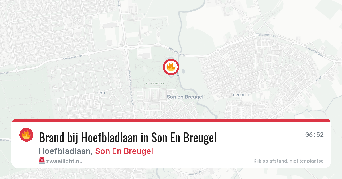 Brand bij Hoefbladlaan in Son En Breugel — 20 jul 2026