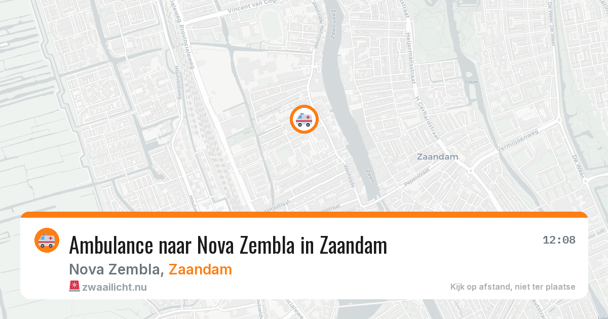 Ambulance naar Nova Zembla in Zaandam — 15 jul 2026
