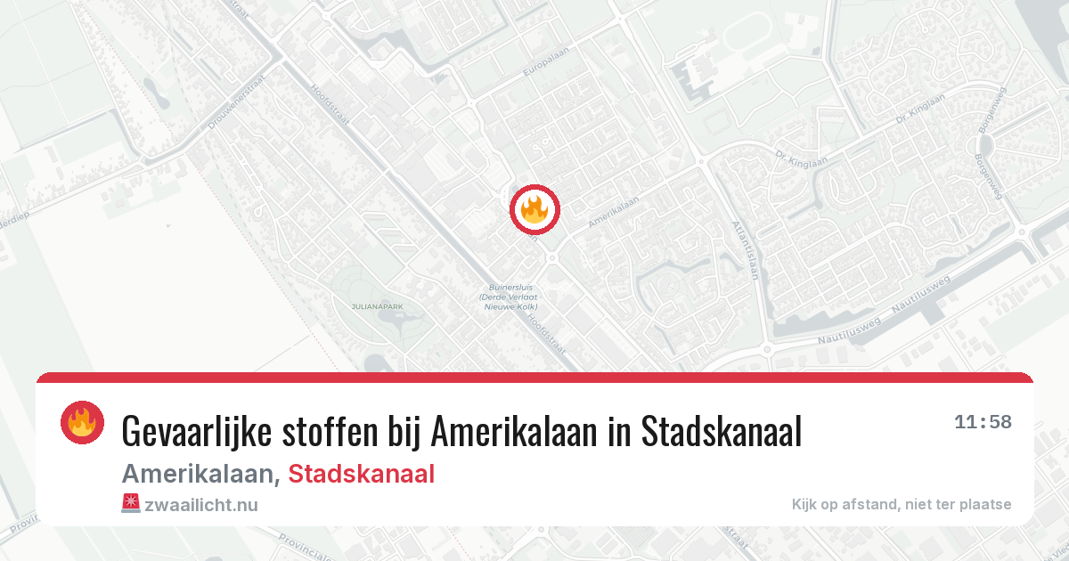 Gevaarlijke stoffen bij Amerikalaan in Stadskanaal — 25 mrt 2026