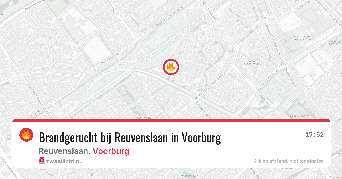 Brandgerucht bij Reuvenslaan in Voorburg — 6 jun 2026