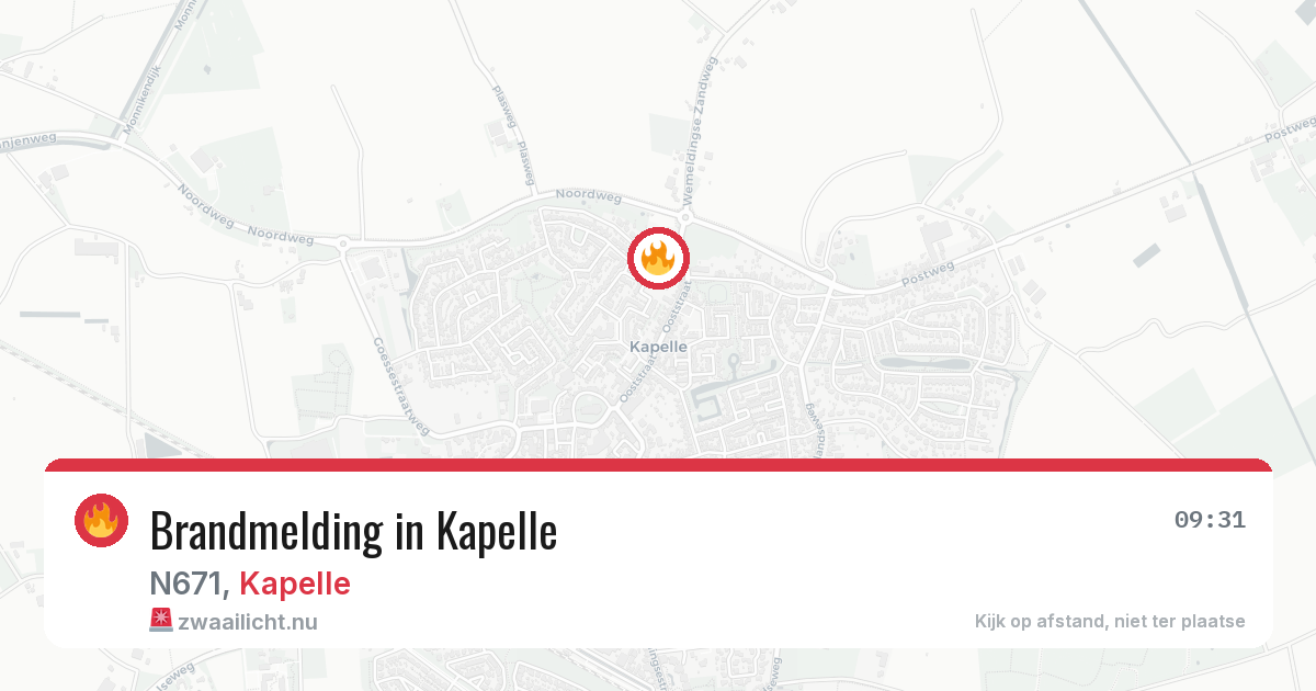 Brandmelding in Kapelle — 23 mei 2026