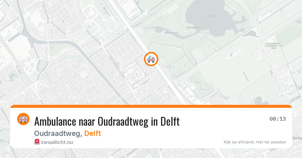 Ambulance naar Oudraadtweg in Delft — 10 mei 2026