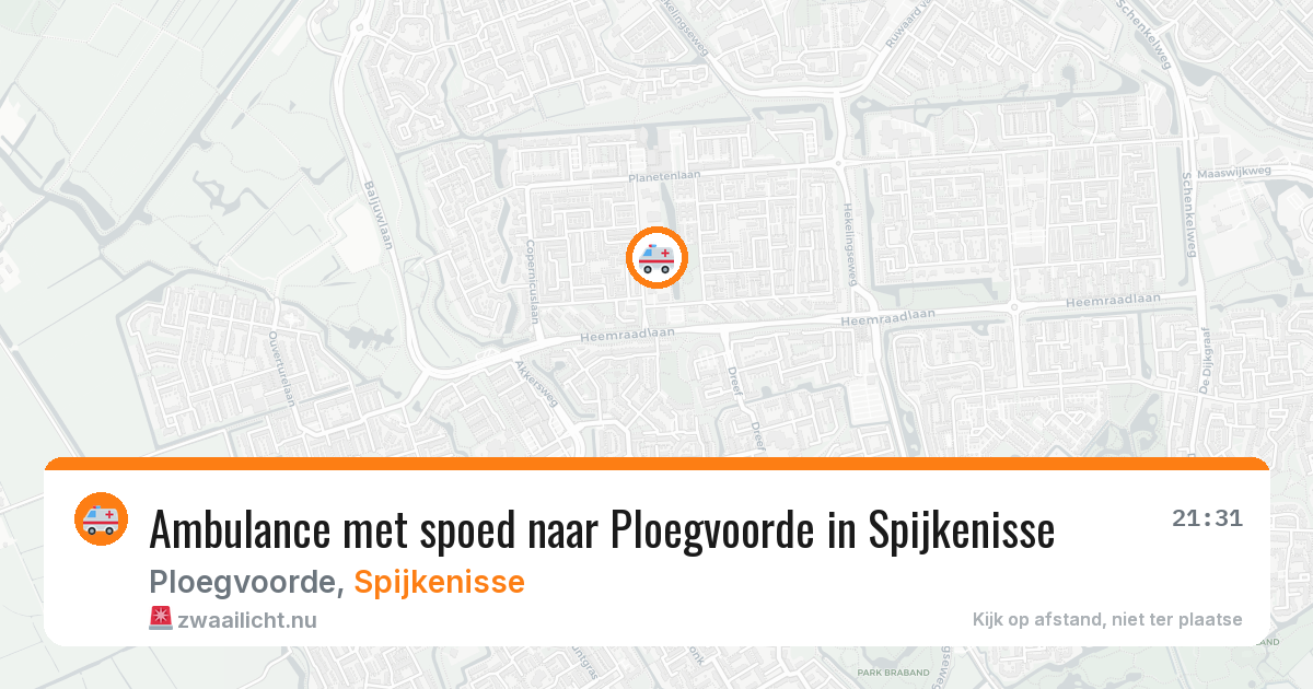 Ambulance met spoed naar Ploegvoorde in Spijkenisse — 20 jul 2026