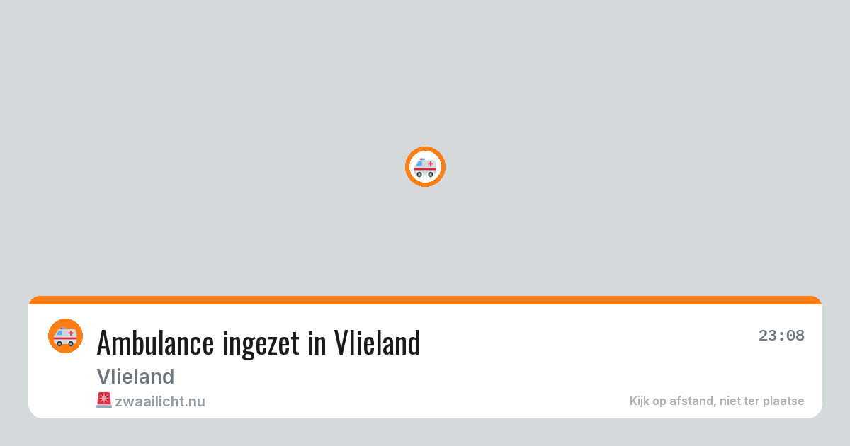 Ambulance ingezet in Vlieland — 12 apr 2026