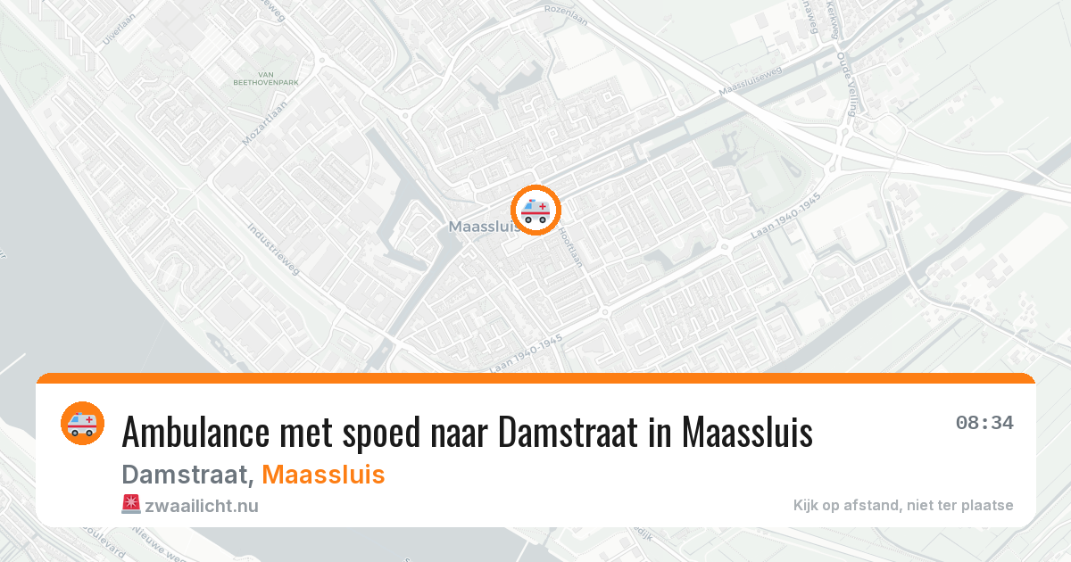 Ambulance met spoed naar Damstraat in Maassluis — 17 mrt 2026