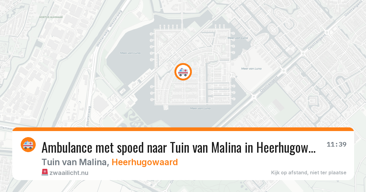 Ambulance met spoed naar Tuin van Malina in Heerhugowaard — 15 mei 2026