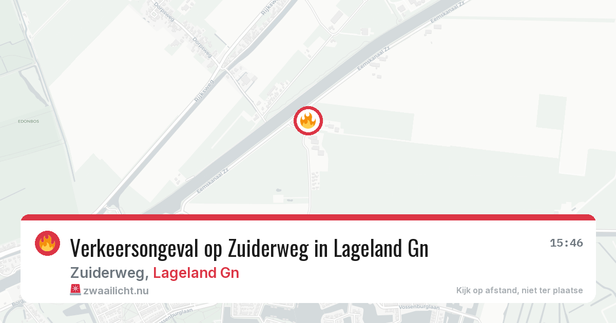 Verkeersongeval op Zuiderweg in Lageland Gn — 7 mei 2026