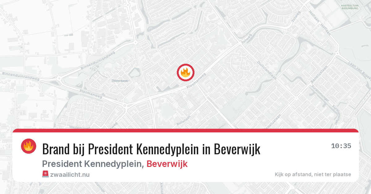 Brand bij President Kennedyplein in Beverwijk — 5 jun 2026