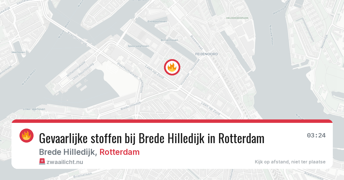 Gevaarlijke stoffen bij Brede Hilledijk in Rotterdam — 13 mei 2026