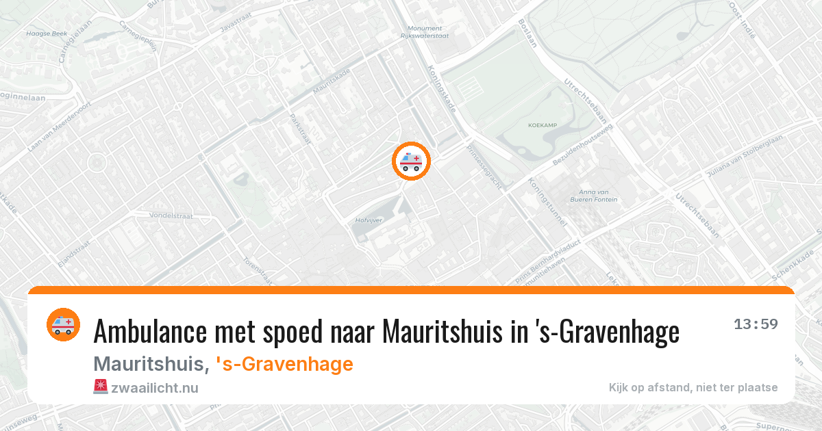 Ambulance met spoed naar Mauritshuis in 's-Gravenhage — 24 jul 2026