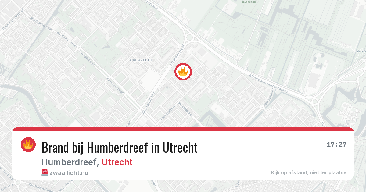Brand bij Humberdreef in Utrecht — 1 jun 2026