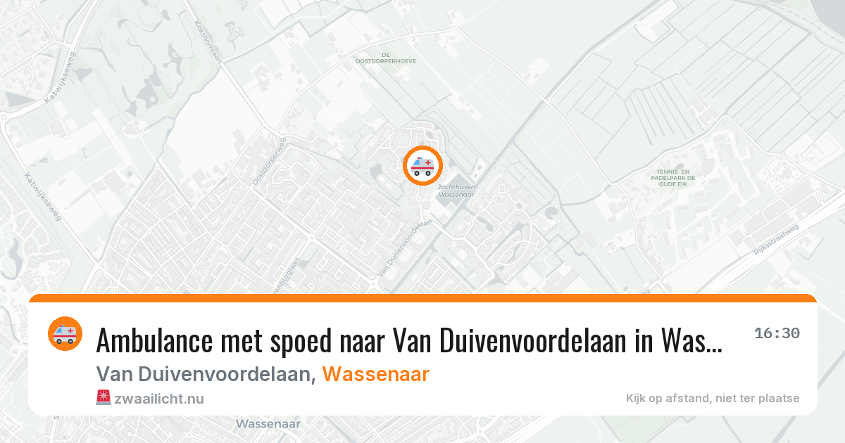 Ambulance met spoed naar Van Duivenvoordelaan in Wassenaar — 16 mrt 2026