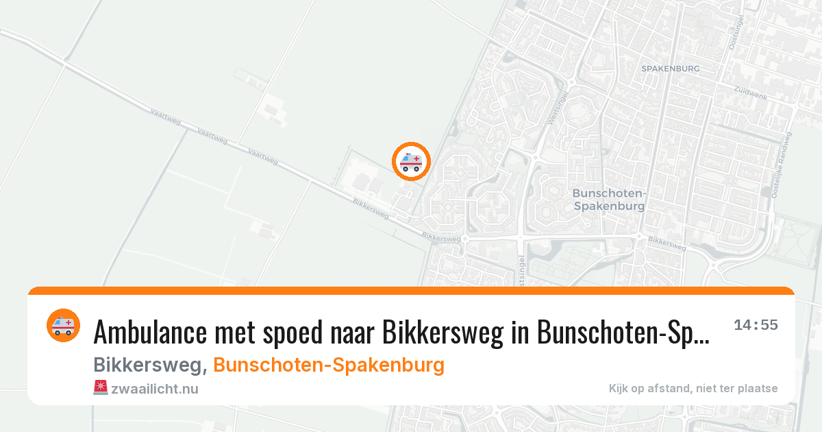 Ambulance met spoed naar Bikkersweg in Bunschoten-Spakenburg — 19 mrt 2026