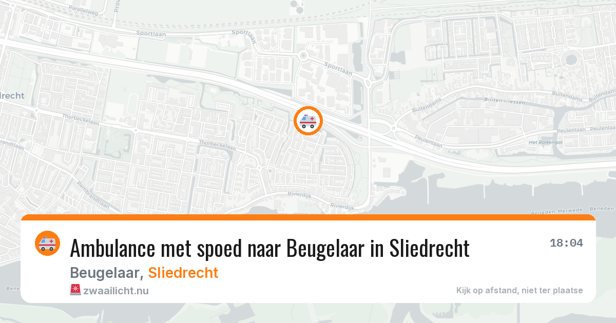 Ambulance met spoed naar Beugelaar in Sliedrecht — 24 jul 2026