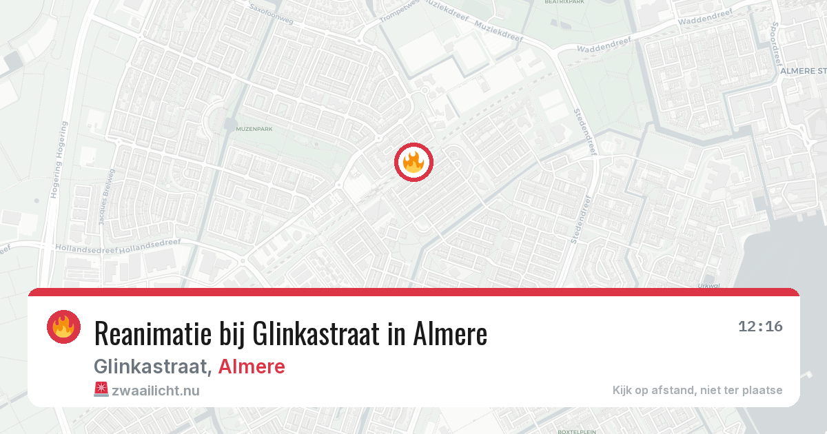 Reanimatie bij Glinkastraat in Almere — 17 jul 2026