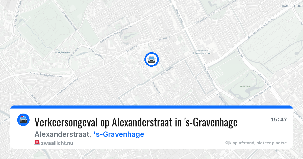 Verkeersongeval op Alexanderstraat in 's-Gravenhage — 21 apr 2026
