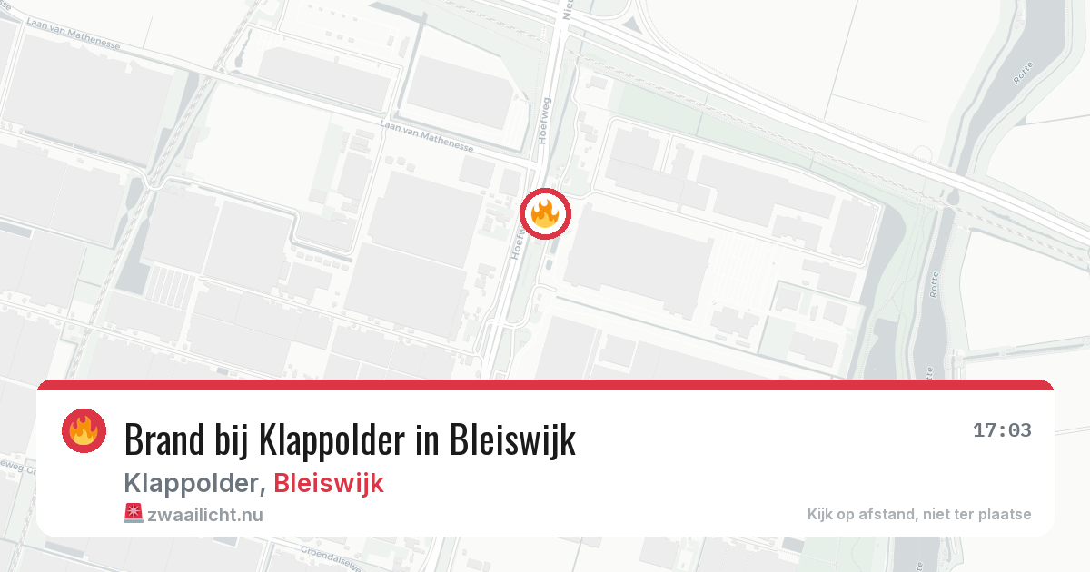 Brand bij Klappolder in Bleiswijk — 20 mei 2026
