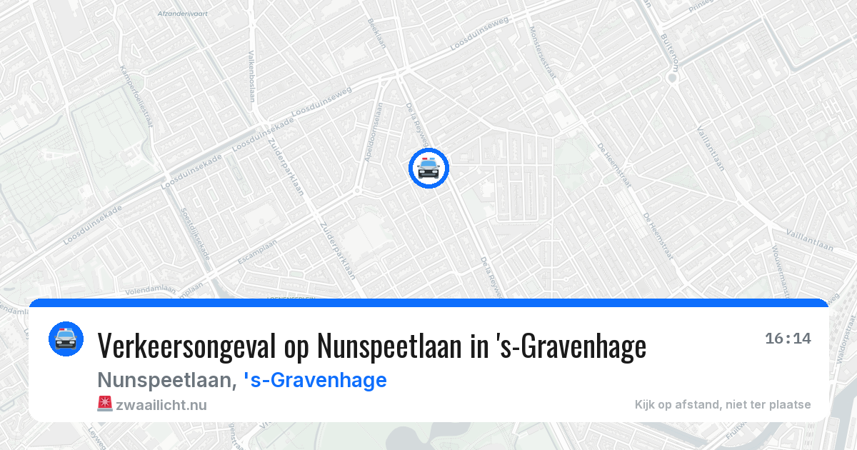 Verkeersongeval op Nunspeetlaan in 's-Gravenhage — 6 jun 2026