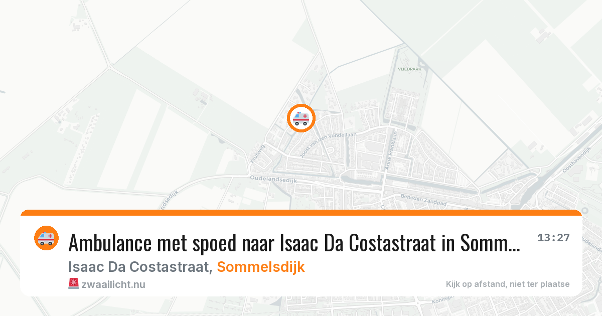 Ambulance met spoed naar Isaac Da Costastraat in Sommelsdijk — 12 jul 2026