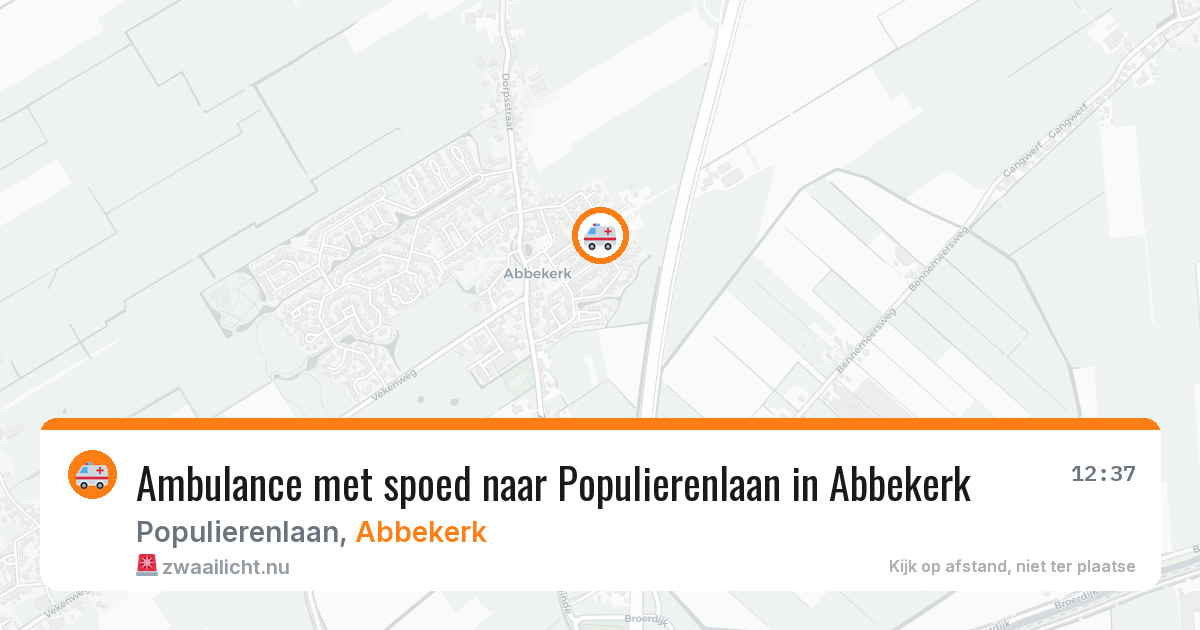 Ambulance met spoed naar Populierenlaan in Abbekerk — 2 jul 2026