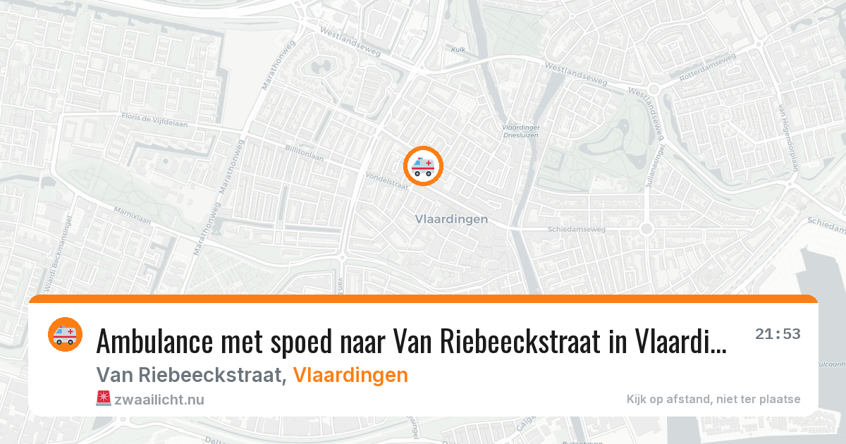 Ambulance met spoed naar Van Riebeeckstraat in Vlaardingen — 20 jul 2026