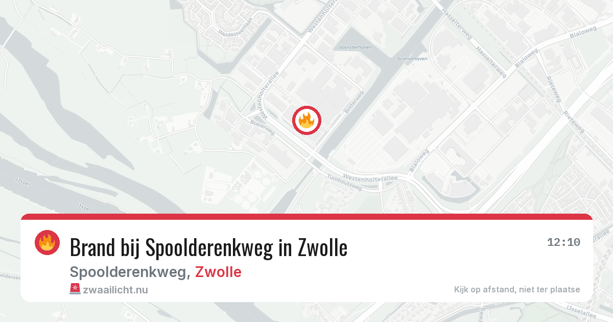 Brand bij Spoolderenkweg in Zwolle — 14 jul 2026