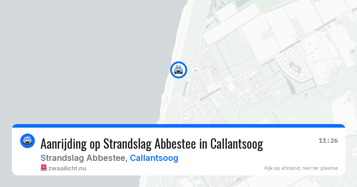Aanrijding op Strandslag Abbestee in Callantsoog — 7 jun 2026