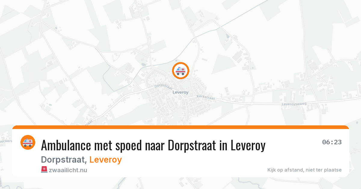 Ambulance met spoed naar Dorpstraat in Leveroy — 26 jun 2026