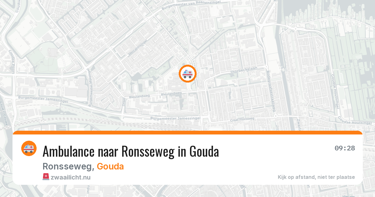 Ambulance naar Ronsseweg in Gouda — 13 jul 2026