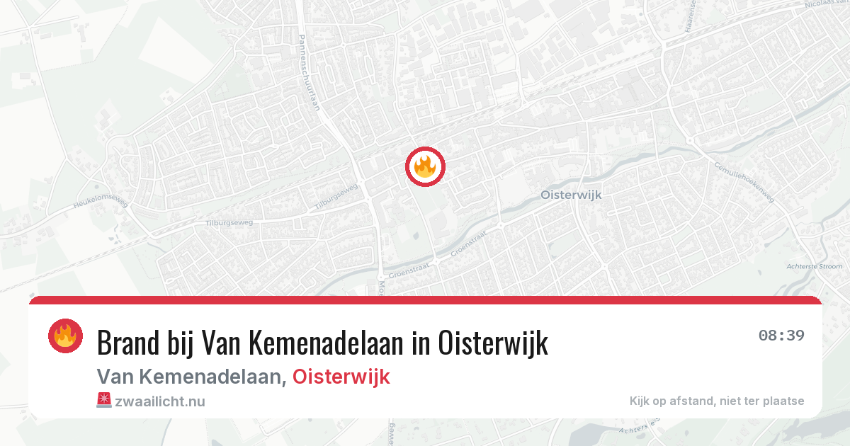Brand bij Van Kemenadelaan in Oisterwijk — 16 jul 2026
