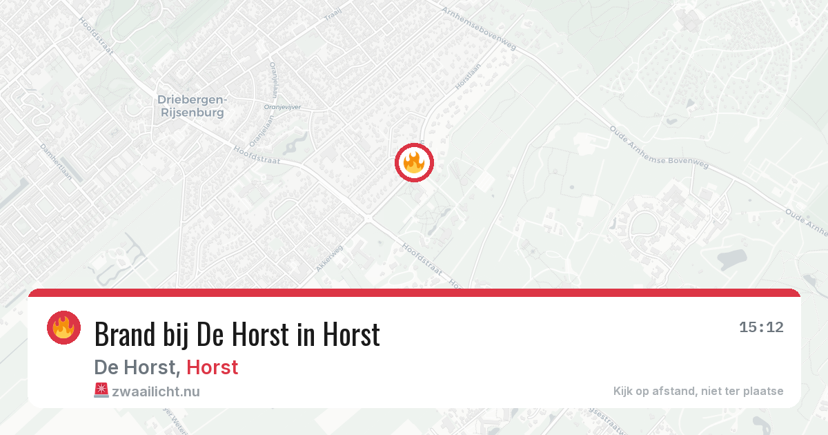 Brand bij De Horst in Horst — 12 jul 2026