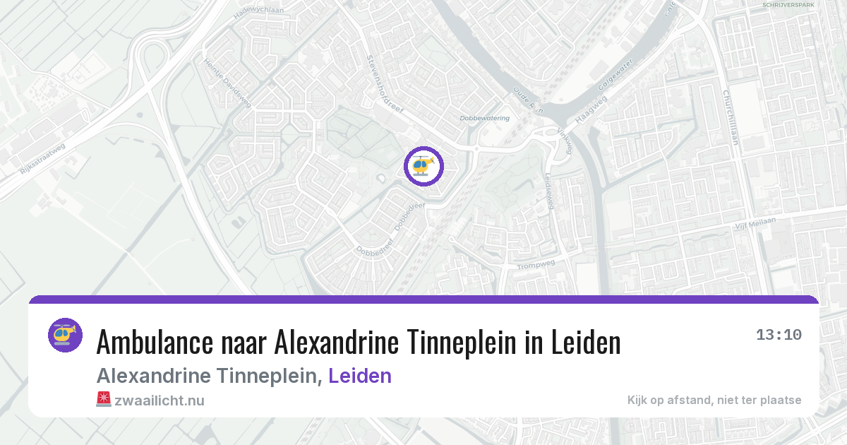 Ambulance naar Alexandrine Tinneplein in Leiden — 26 jul 2026