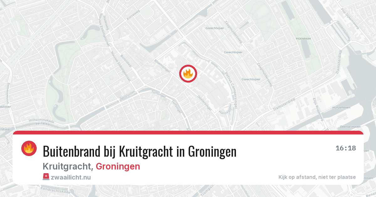 Buitenbrand bij Kruitgracht in Groningen — 20 jul 2026
