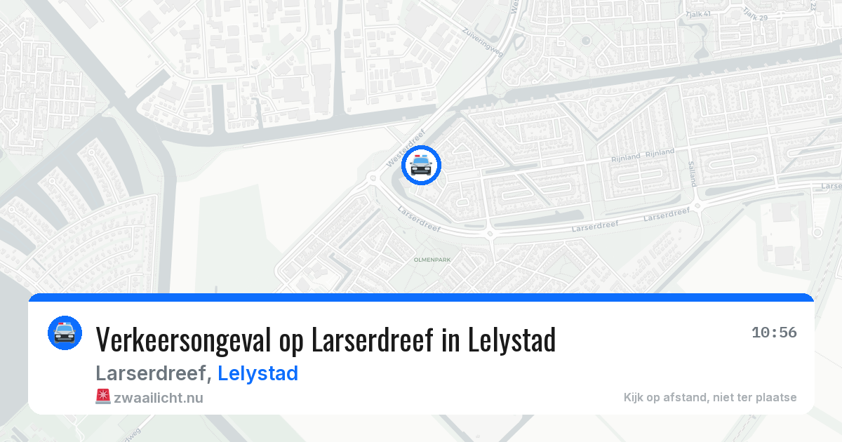 Verkeersongeval op Larserdreef in Lelystad — 18 jul 2026