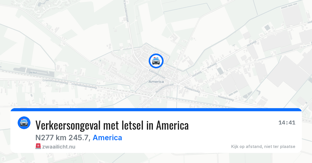 Verkeersongeval met letsel in America — 28 apr 2026